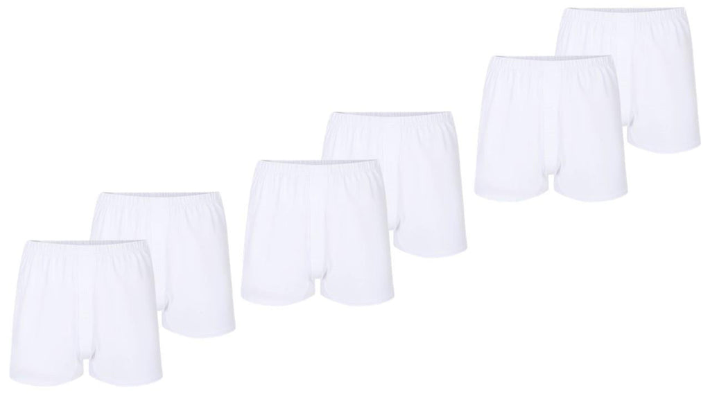 Espionage Big Size 6 Pairs Pack Jersey Boxer Shorts (U001) in White, 2XL to 8XL