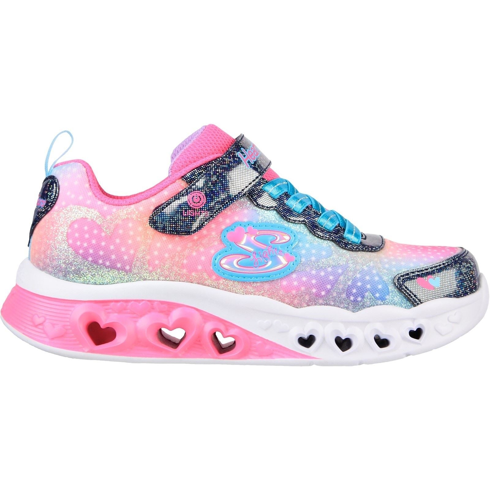 Skechers (GAR302315L) Childrens Sports Flutter Heart Lights Simply Love Shoes in UK 1.5 to 13.5
