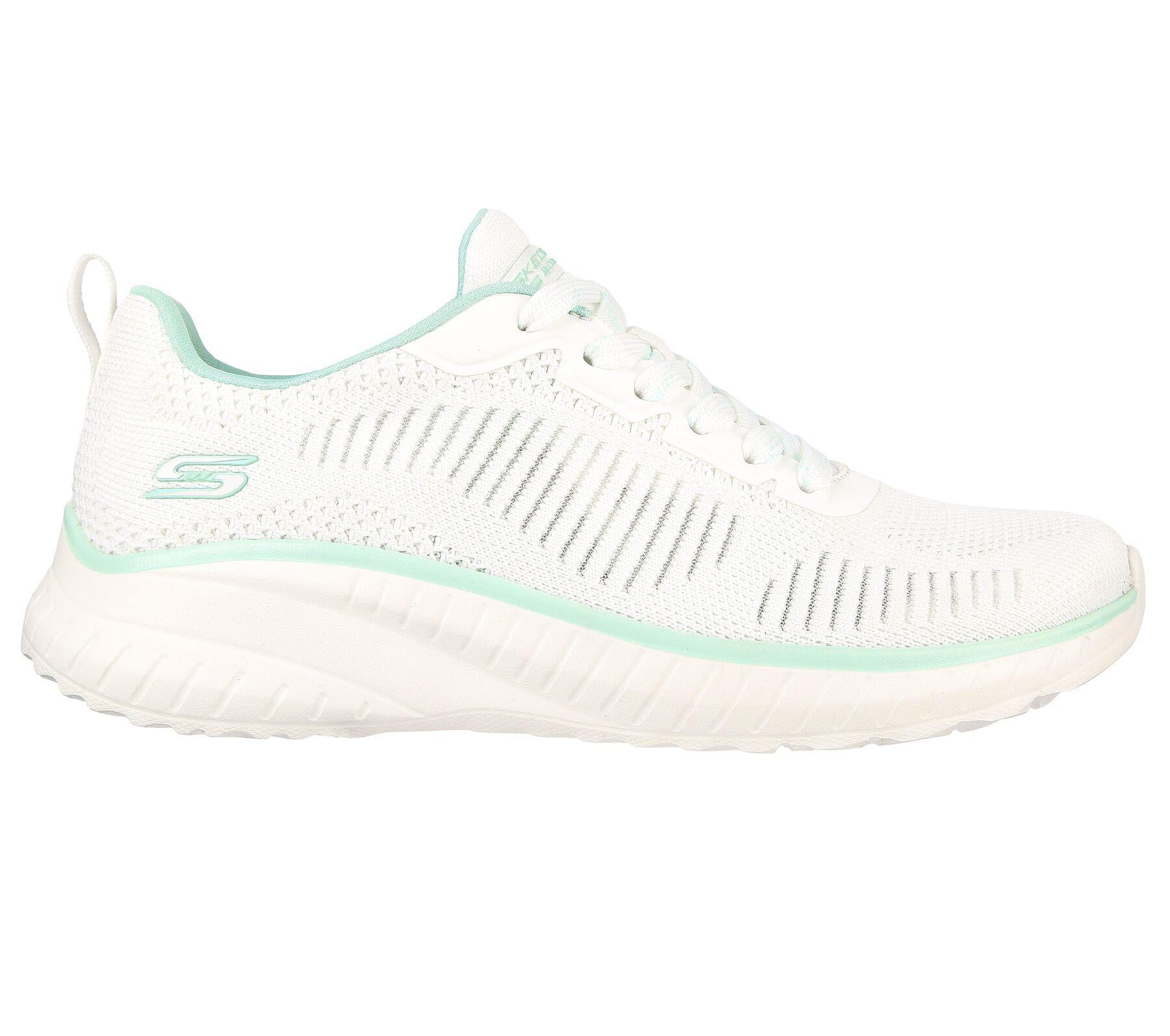 Skechers (GAR117212) Ladies Sports Bobs Squad Chaos Parallel Lines Shoes in UK 3 to 8