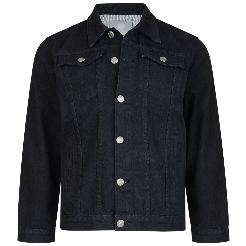 KAM Men's High Quality Western Denim Jacket (401) in Black in Size Small to 8XL