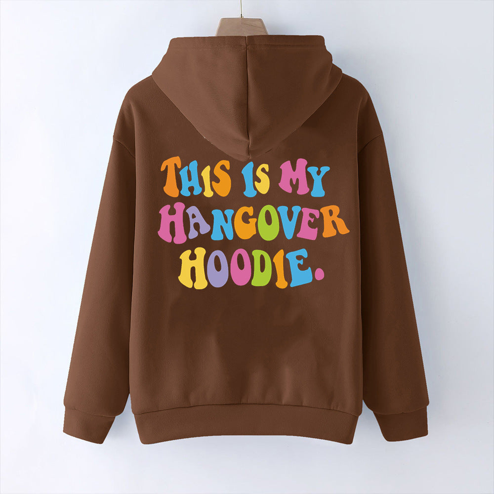 Women’s “THIS IS MY HANGOVER HOODIE” – Oversized Drop Shoulder Hoodie with Back Print
