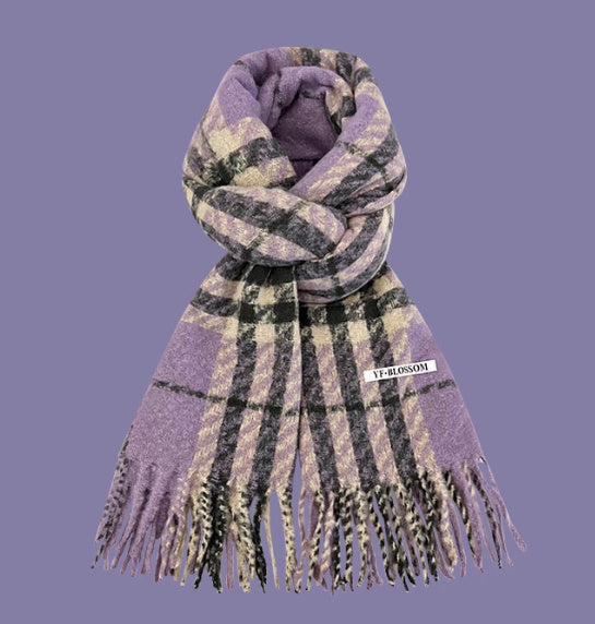 All-match Plaid Imitation Cashmere Women's Warm Scarf