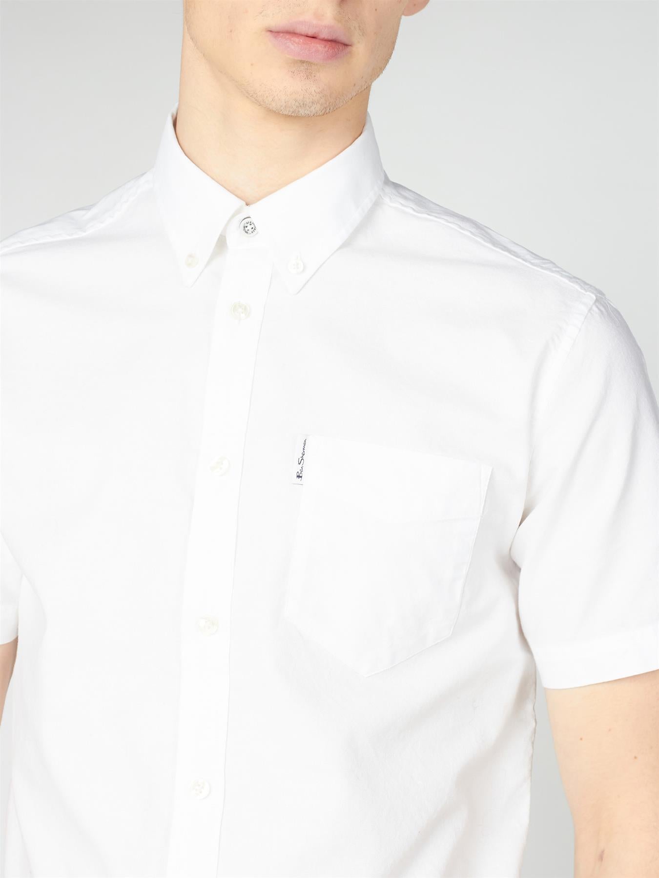 Ben Sherman Mens Big Size Short Sleeve Organic Cotton Oxford Shirt (65095) 2XL-5XL, 4 Colours