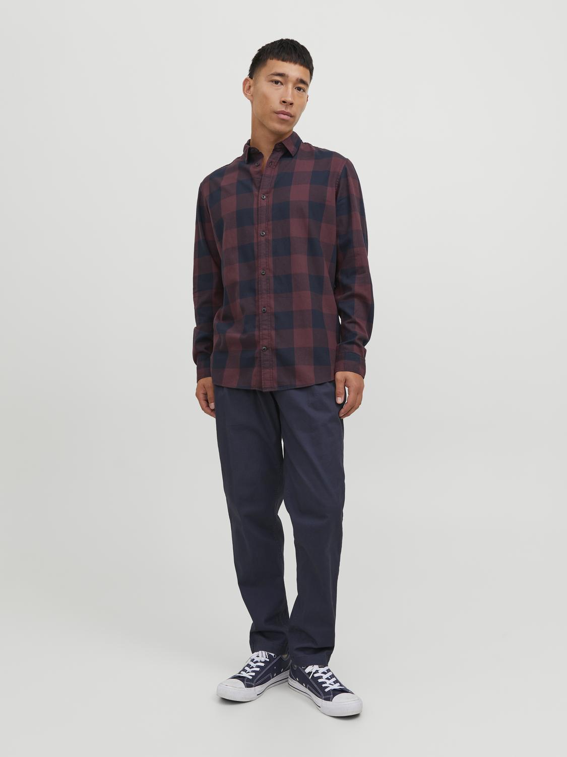 Jack & Jones Twill Checked Shirt With Long Sleeves For Men (JJEGINGHAM) in 5 Colours, L-XL