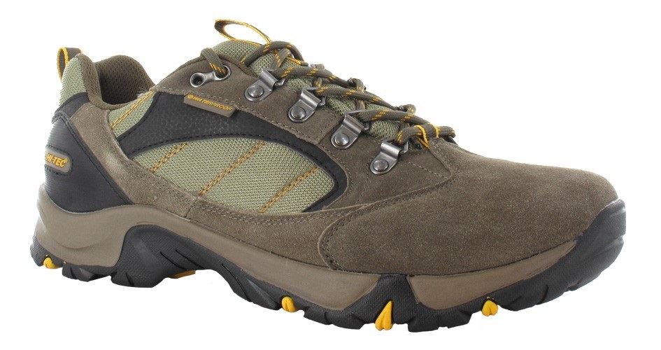 HI TECH EAGLE WATERPROOF WIDE MEN'S WALKING SHOE IN SMOKEY BROWN, TAUPE & GOLD UK7 EU(40) TO UK16 (EU50)
