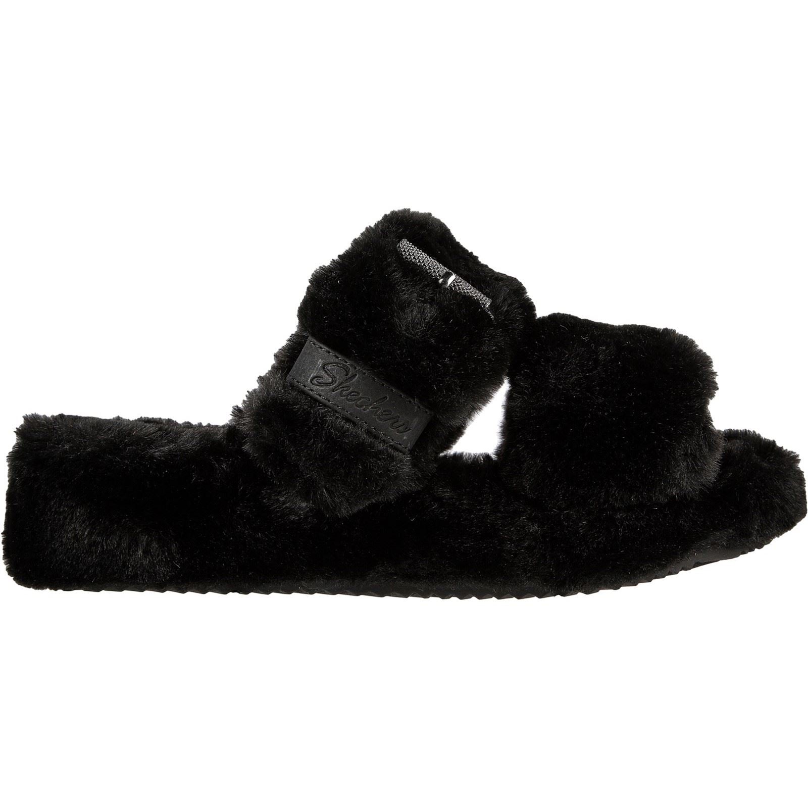 Skechers (GAR167238) Women's Cozy Wedge Slipper Sandal in Black 3 to 8