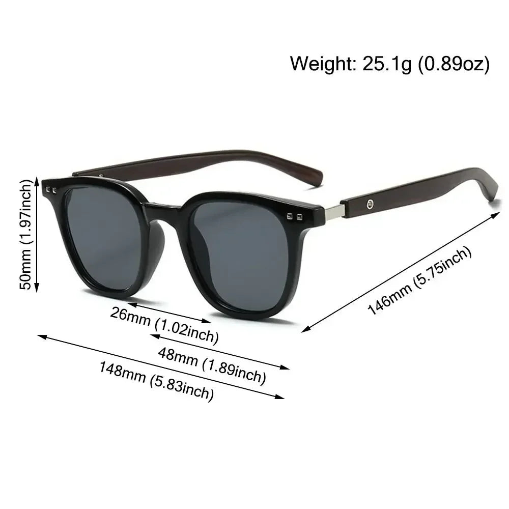 Trendy Retro Wood Grain Sunglasses Polarized UV Protection for Men Women Perfect for Cycling Outdoor Street Photography