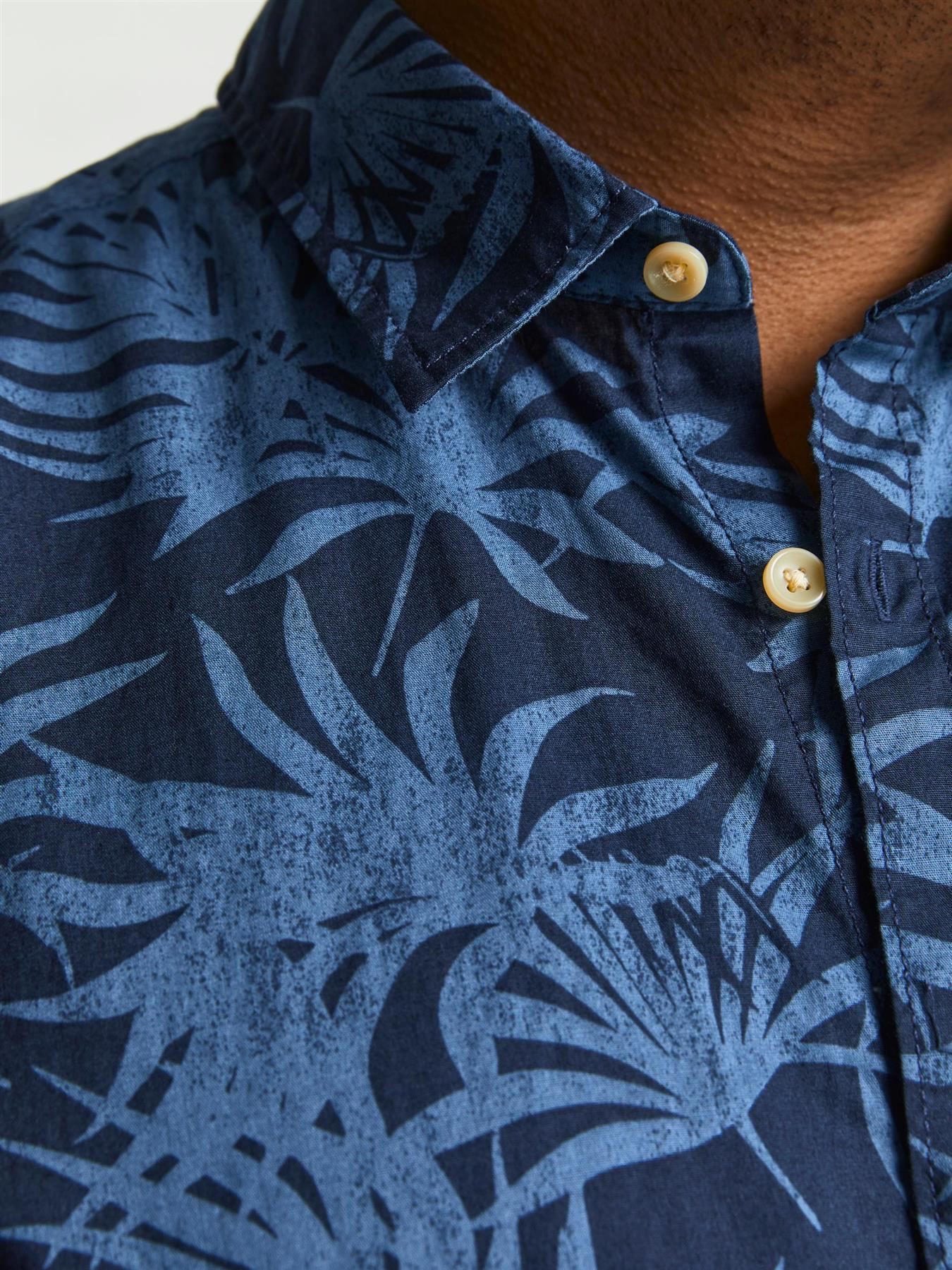 Jack & Jones Big & Tall Fit Size Men's Pure Cotton Floral Shirt in Size 2XL-6XL, 2 Colours