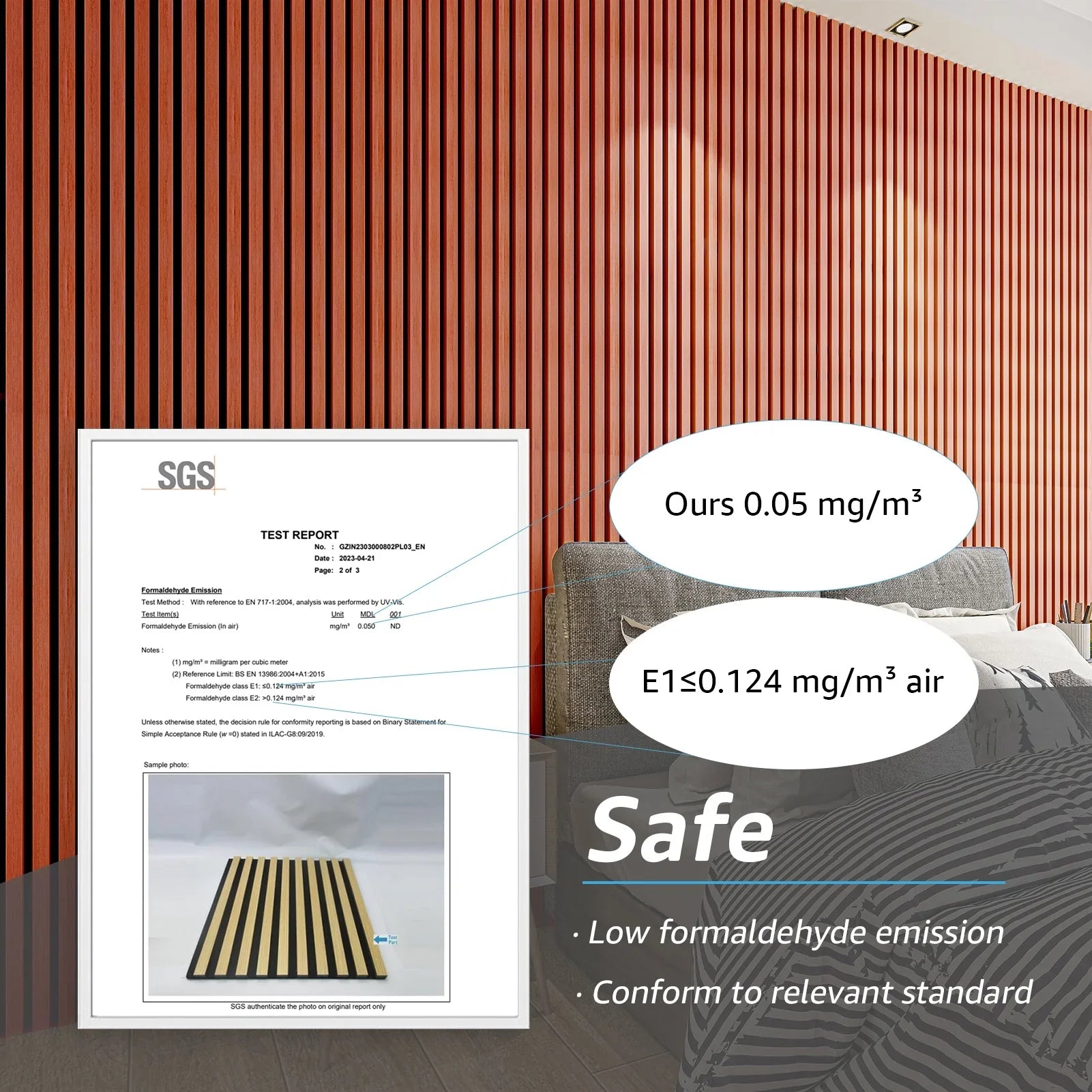 Acoustic Wood Slatted Wall Panels 2 Pack 60x120cm 3D Effect Cherry Finish Art3d