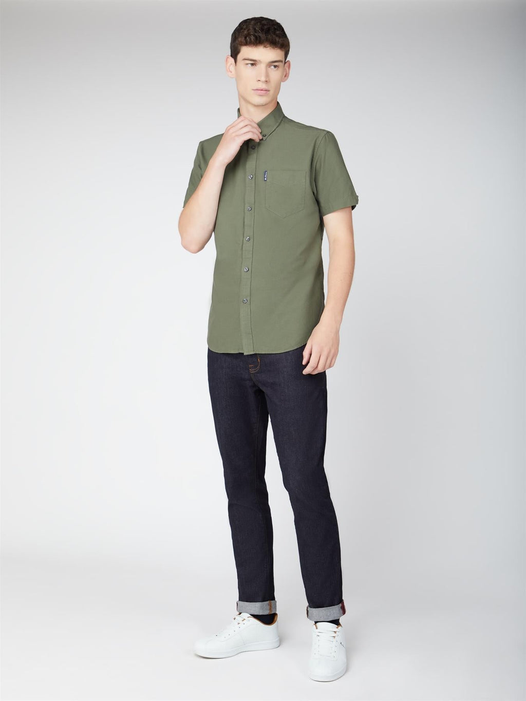 Ben Sherman Mens Big Size Short Sleeve Organic Cotton Oxford Shirt (65095) 2XL-5XL, 4 Colours