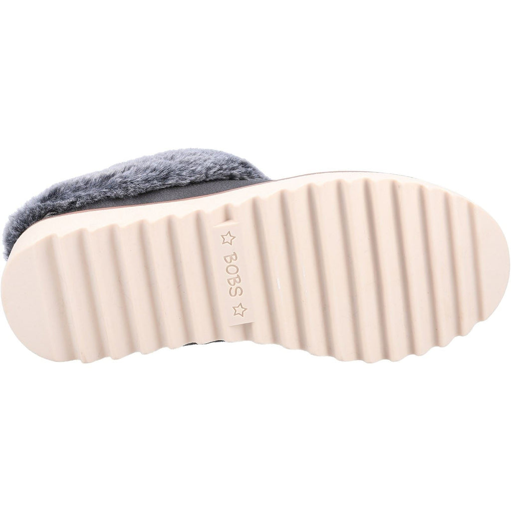 Skechers (GAR113423) Women's BOBS Mountain Kiss Winter Rock Slipper in Charcoal 3 to 8