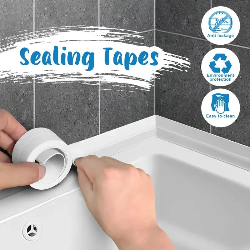 Shower Bath Sealing Tape Strips PVC Self Adhesive Waterproof Wall Sticker for Bathroom Kitchen Seal Caulk Strip Sink Mold Proof