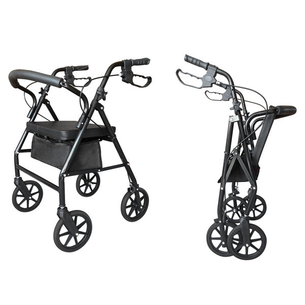 Ultra Lightweight Folding Rollator Walker – Adjustable, Portable Aid for Elderly