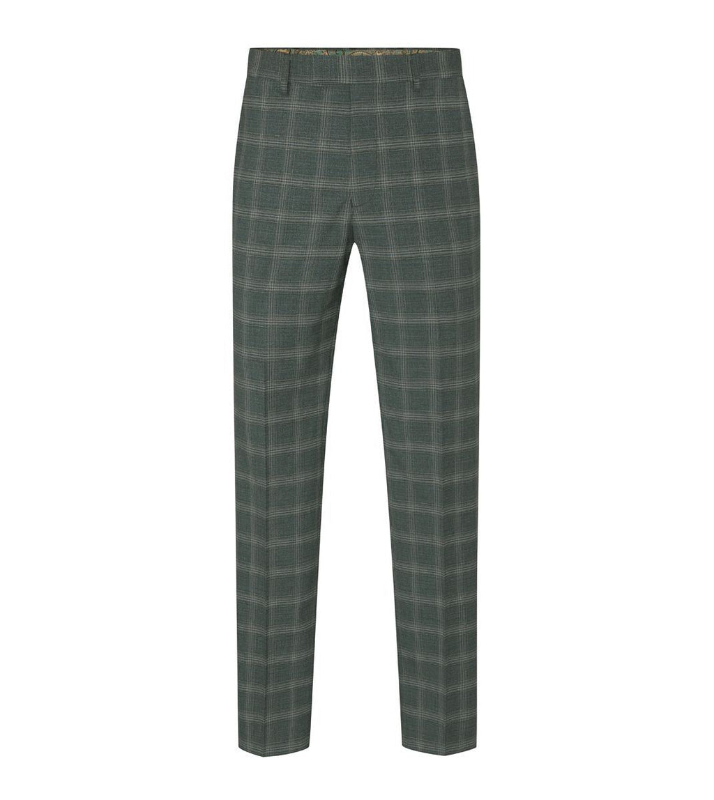 Skopes Parker Suit Tailored Fit Trouser For Men ins Green Check, 30W-58W