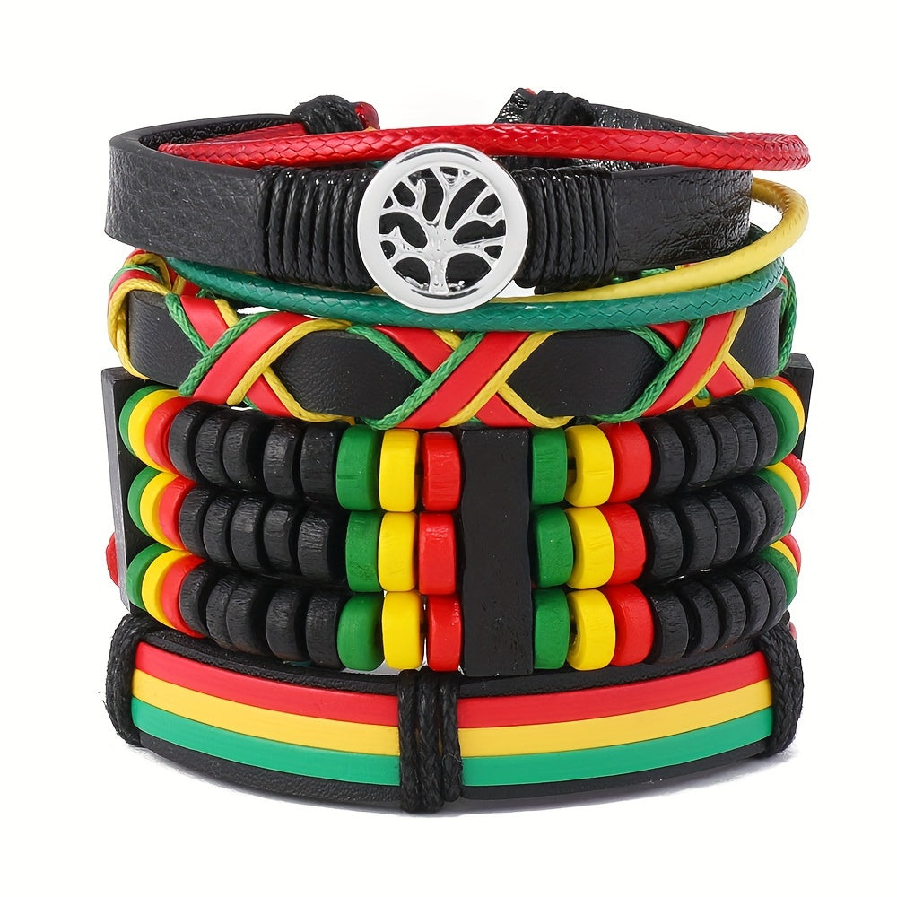 Jamaican Flag-Inspired Beaded Bracelets Set