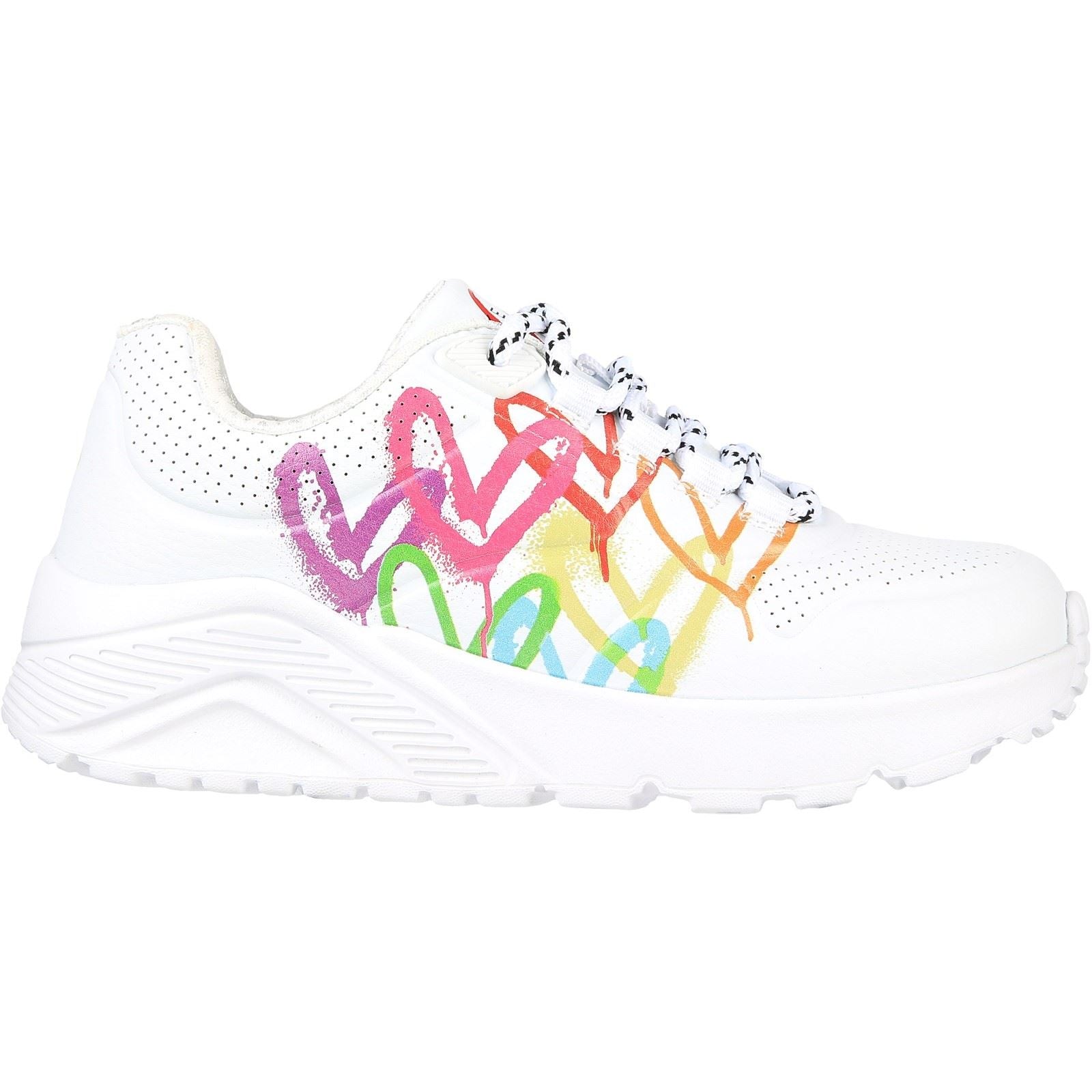 Skechers (GAR314061L) Childrens Sports Uno Lite Love Brights Shoes in UK 1.5 to 13.5