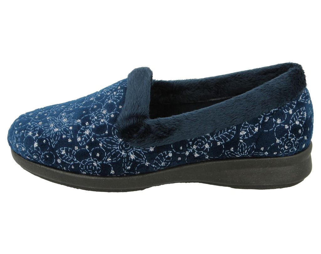 Womens (Audrey) 2V Wide Fit By Db Shoes in Navy