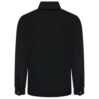 Ex-ASOS Men's Black Wool Mix Button Front Overshirt with Two Chest Pockets