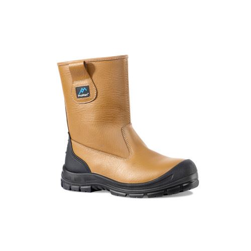 Rock Fall ProMan PM104 Chicago Rigger Safety Boot in 3 to 16, Tan