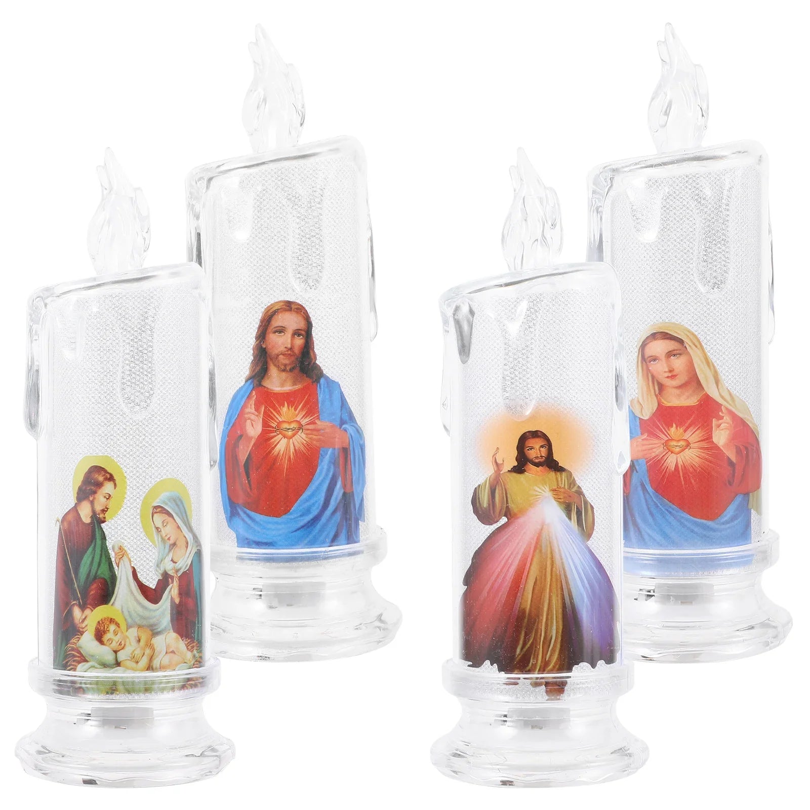 4 Pcs LED Jesus Lanterns for Holy Night