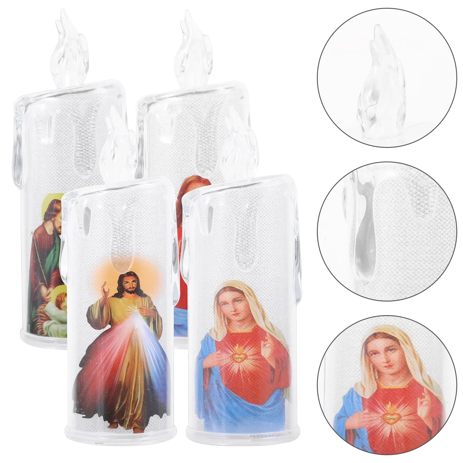 4 Pcs LED Jesus Lanterns for Holy Night
