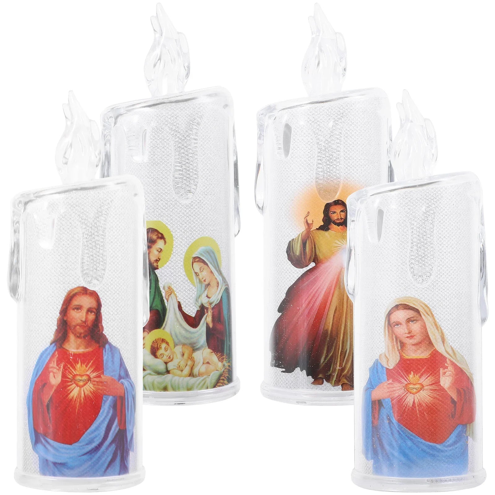 4 Pcs LED Jesus Lanterns for Holy Night