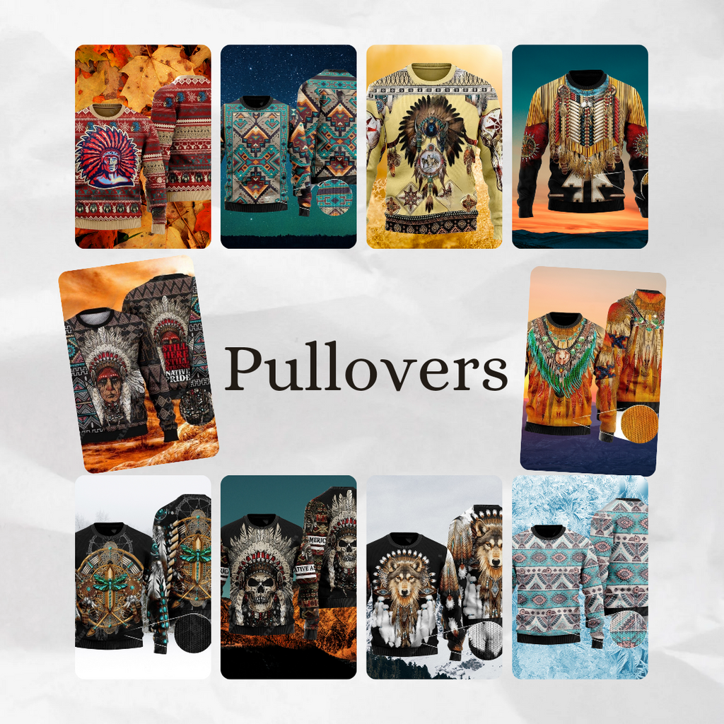 Native Indian Wolf Feather Dream Catcher Art Design Unisex Ugly Sweater (Short to Plus-Size) selection