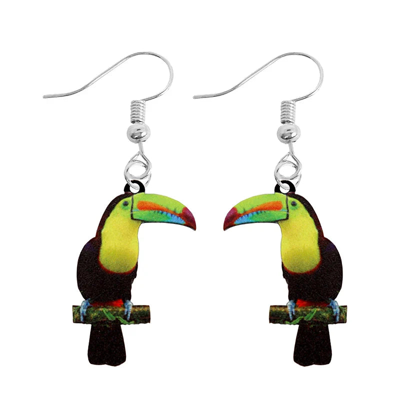 Animal-Themed Dangle Drop Earrings – Rabbit, Parrot, Bird, Frog, Butterfly & Other Animal Designs
