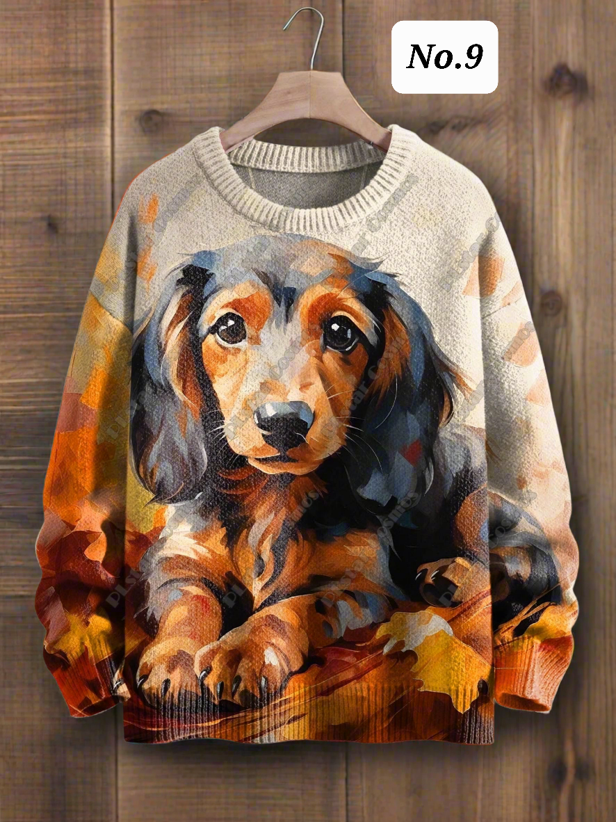 Stylish Cats & Dogs Animals Sweater  SELECTION (Includes Plus Sizes)