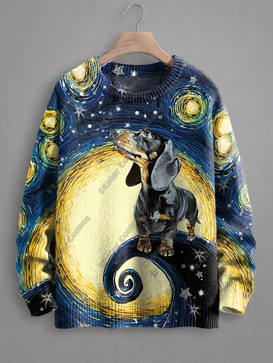 Stylish Cats & Dogs Animals Sweater  SELECTION (Includes Plus Sizes)