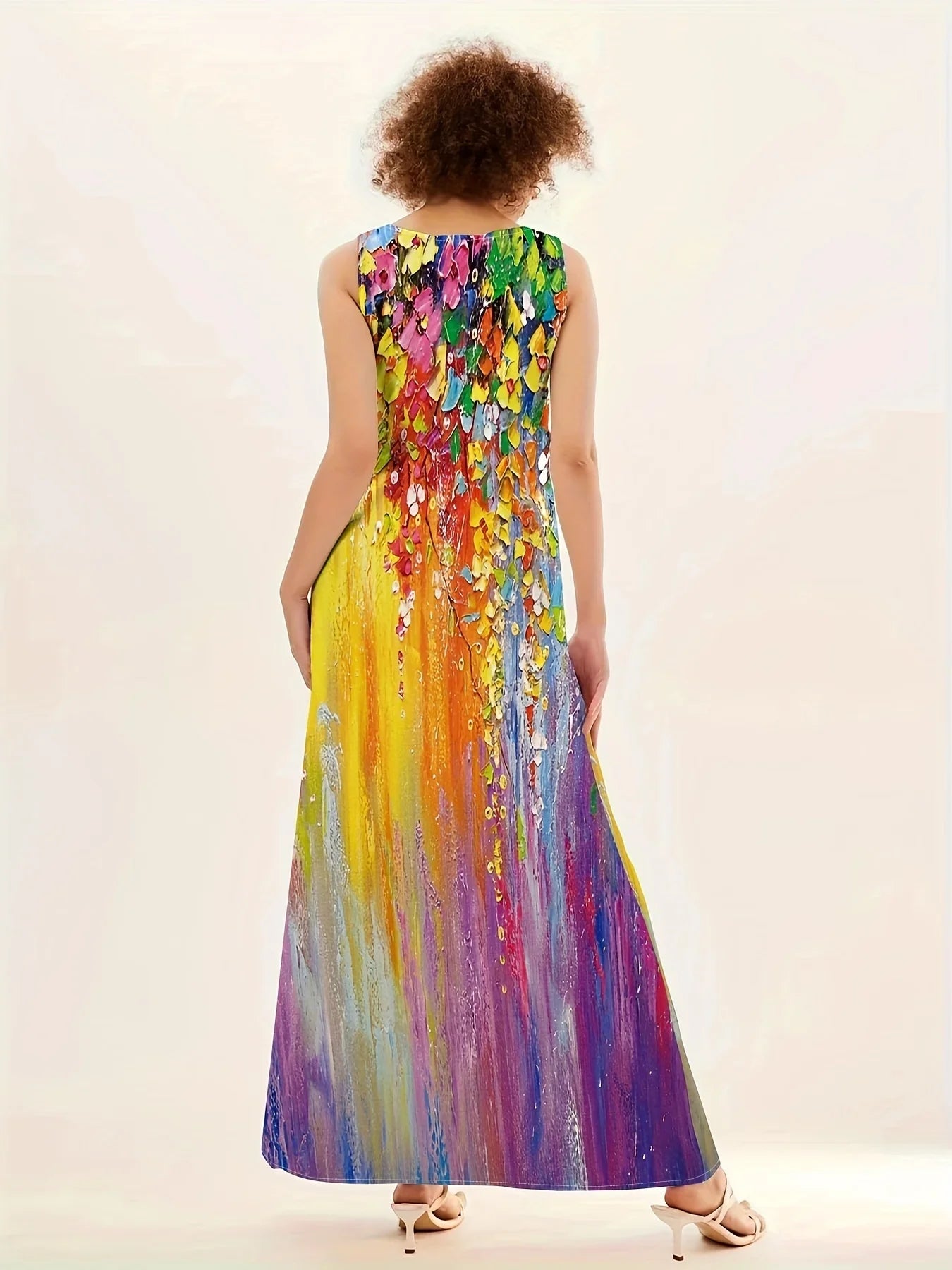 1. Bohemian Maxi Dresses for Women with Pockets Loose Summer Clothing Printed Ankle-Length A-Line Dresses