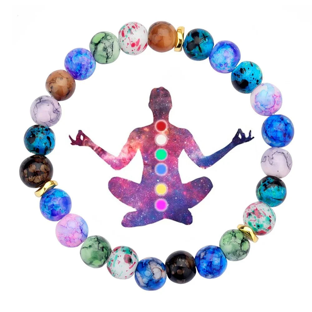 7 Chakra Healing Beaded Bracelet with Natural Lava Precious Stones [SELECTION]