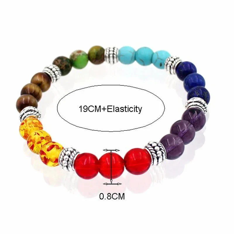 7 Chakra Healing Beaded Bracelet with Natural Lava Precious Stones [SELECTION]