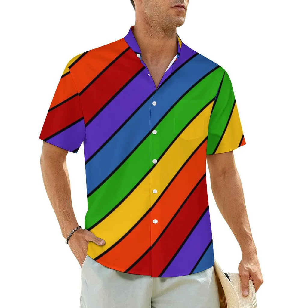 2.Men's Casual Funky Art Short Sleeve Collared Beach Shirts Collection