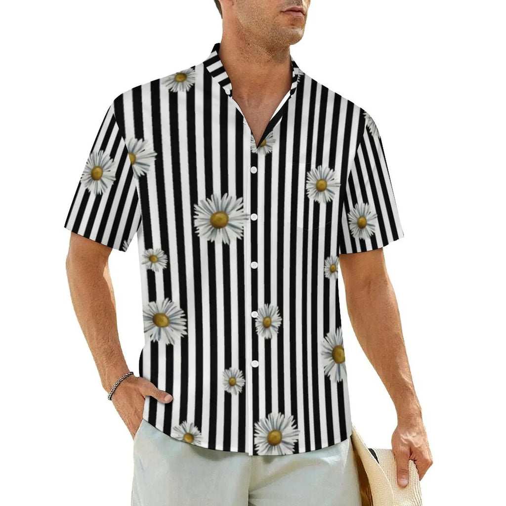 2.Men's Casual Funky Art Short Sleeve Collared Beach Shirts Collection