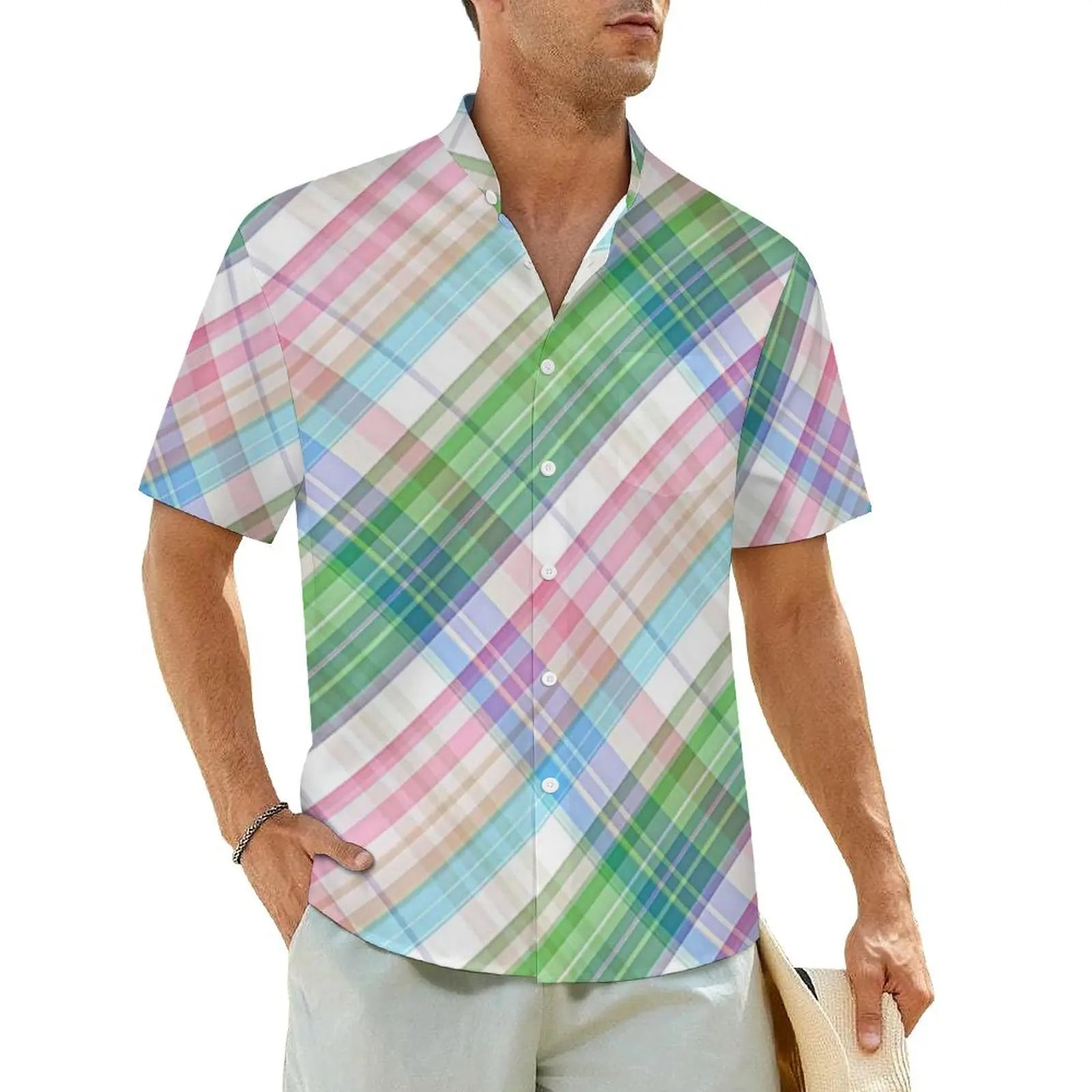 2.Men's Casual Funky Art Short Sleeve Collared Beach Shirts Collection