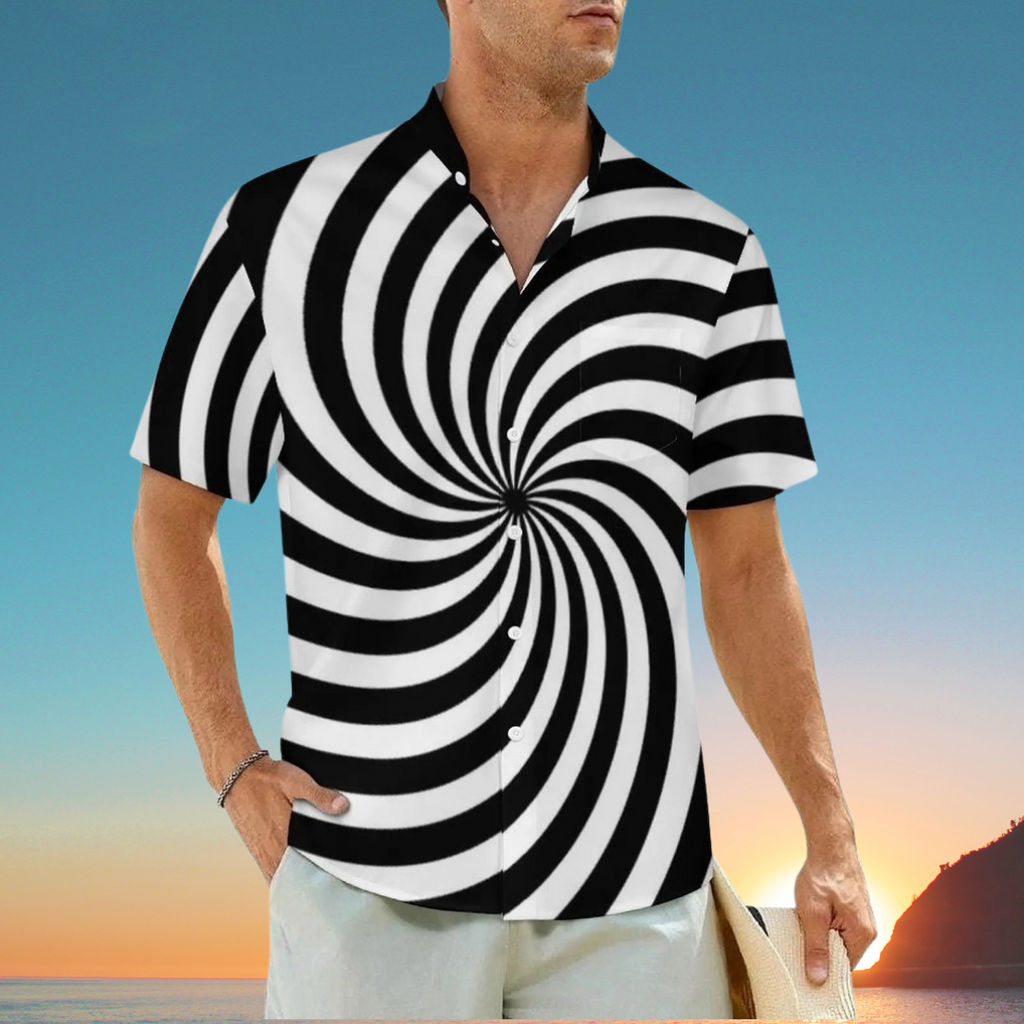 2.Men's Casual Funky Art Short Sleeve Collared Beach Shirts Collection
