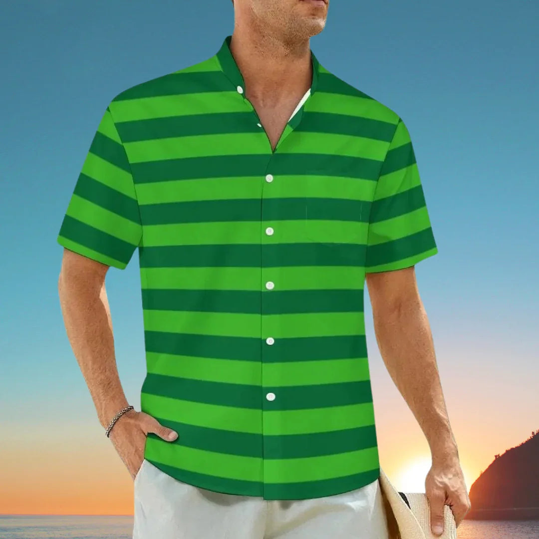 1.Men's Casual Funky Art Short Sleeve Collared Beach Shirts Collection