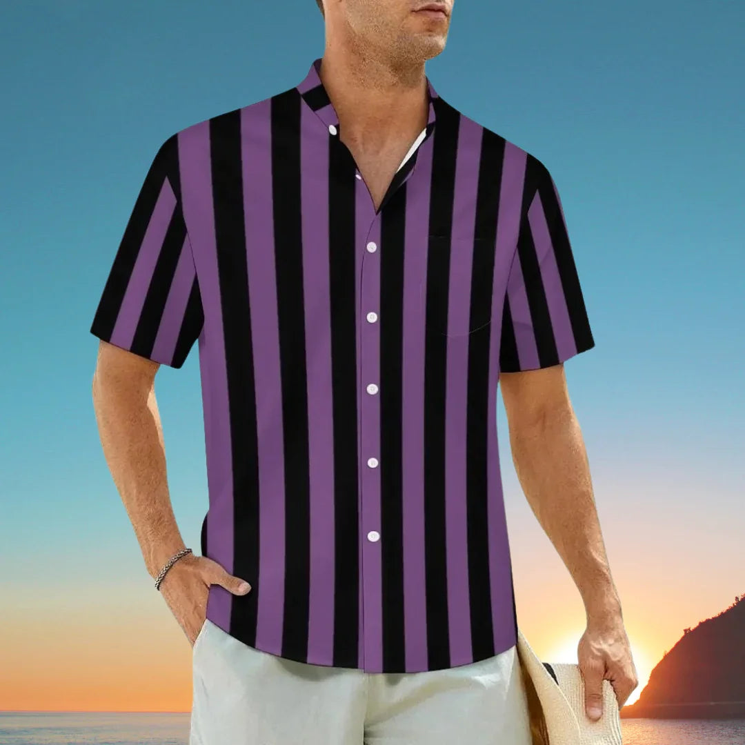 1.Men's Casual Funky Art Short Sleeve Collared Beach Shirts Collection