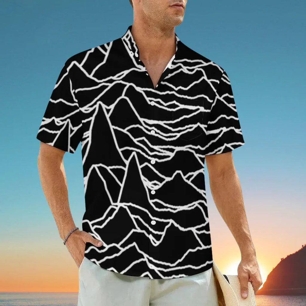 1.Men's Casual Funky Art Short Sleeve Collared Beach Shirts Collection