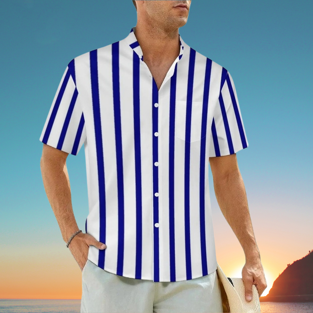 1.Men's Casual Funky Art Short Sleeve Collared Beach Shirts Collection