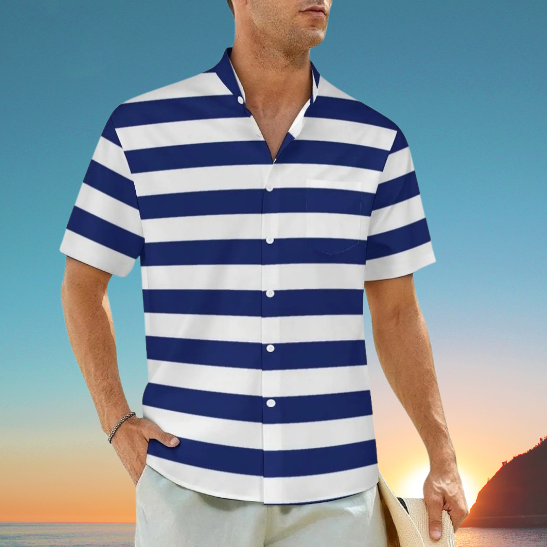 1.Men's Casual Funky Art Short Sleeve Collared Beach Shirts Collection