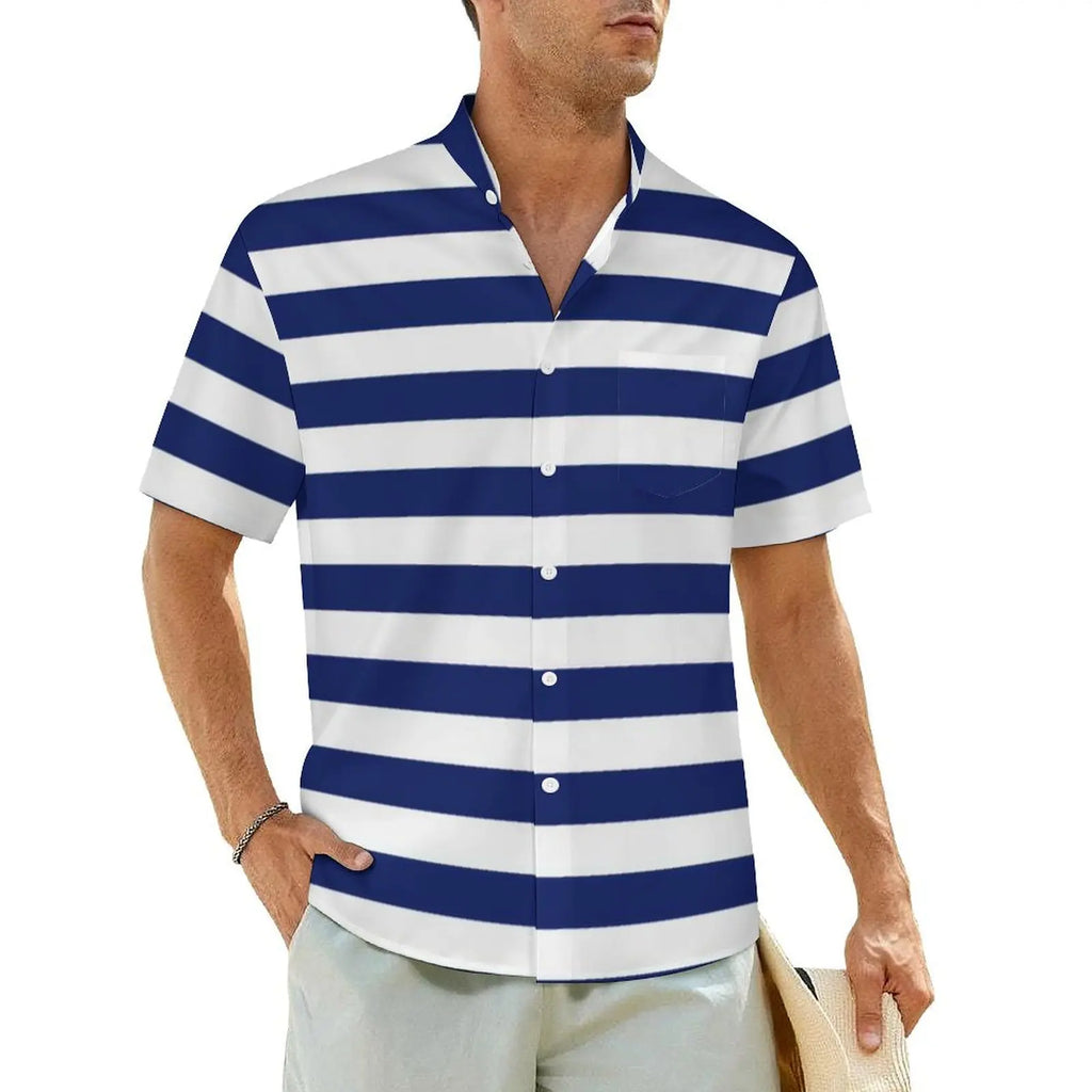 3.Men's Casual Funky Art Short Sleeve Collared Beach Shirts Collection