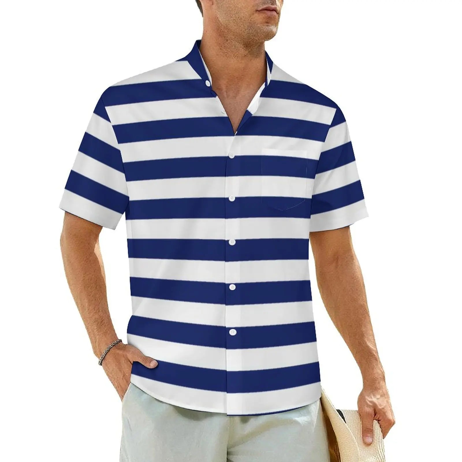 3.Men's Casual Funky Art Short Sleeve Collared Beach Shirts Collection