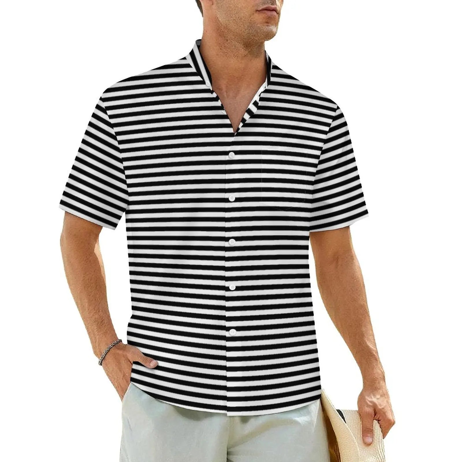 3.Men's Casual Funky Art Short Sleeve Collared Beach Shirts Collection