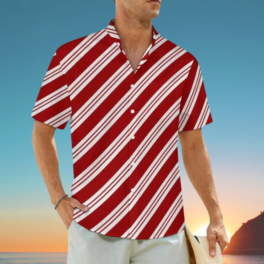 3.Men's Casual Funky Art Short Sleeve Collared Beach Shirts Collection