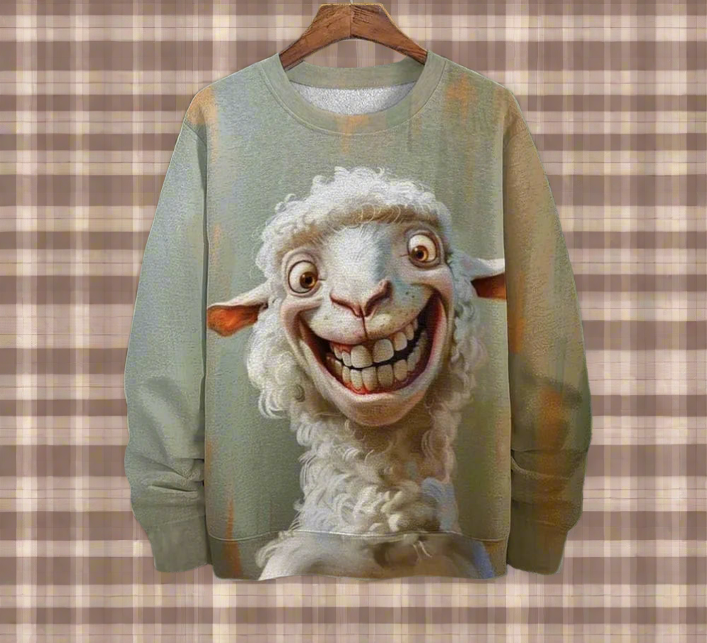 Unisex Sweatshirt with Funny Animal Faces (Sizes S-5XL)