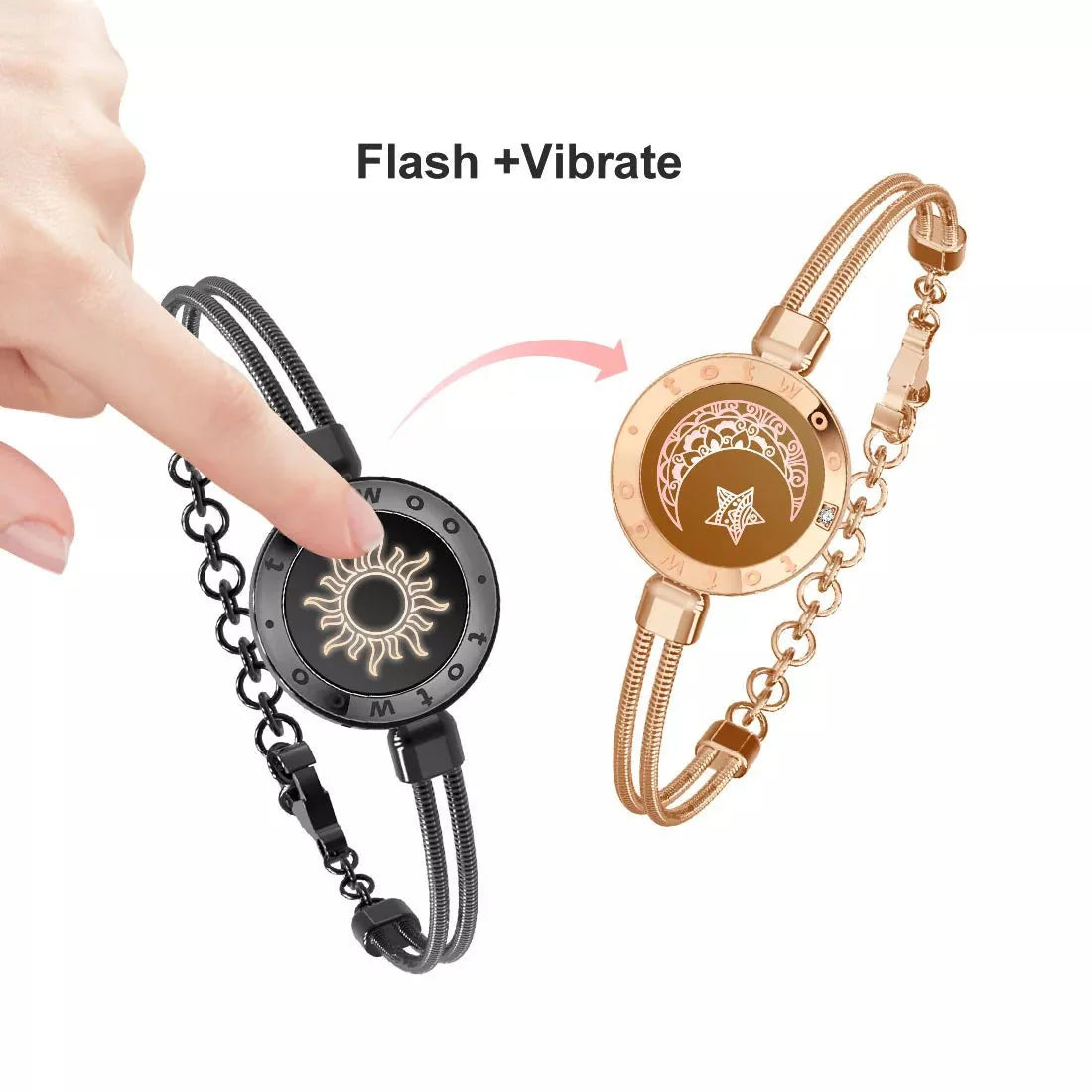 totwoo Long Distance Light Up Smart Bracelets (Couples & Long Distance Relationship)