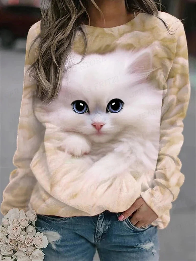 Ladies Cute Cat Sweatshirt [SELECTION]