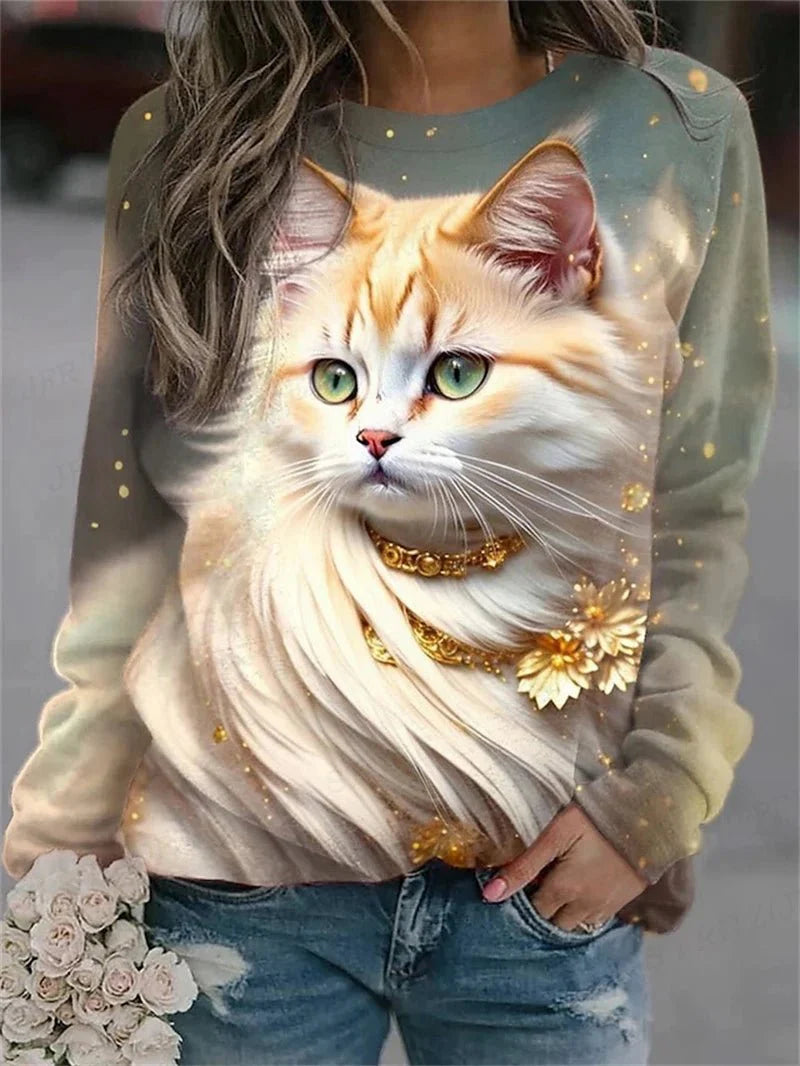 Ladies Cute Cat Sweatshirt [SELECTION]
